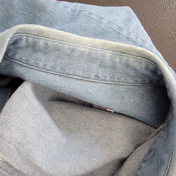 Boca Classics Denim Shirt Vintage USA Patriotic Flag Embroidered Cotton‎ Medium - Picture 7 of 7